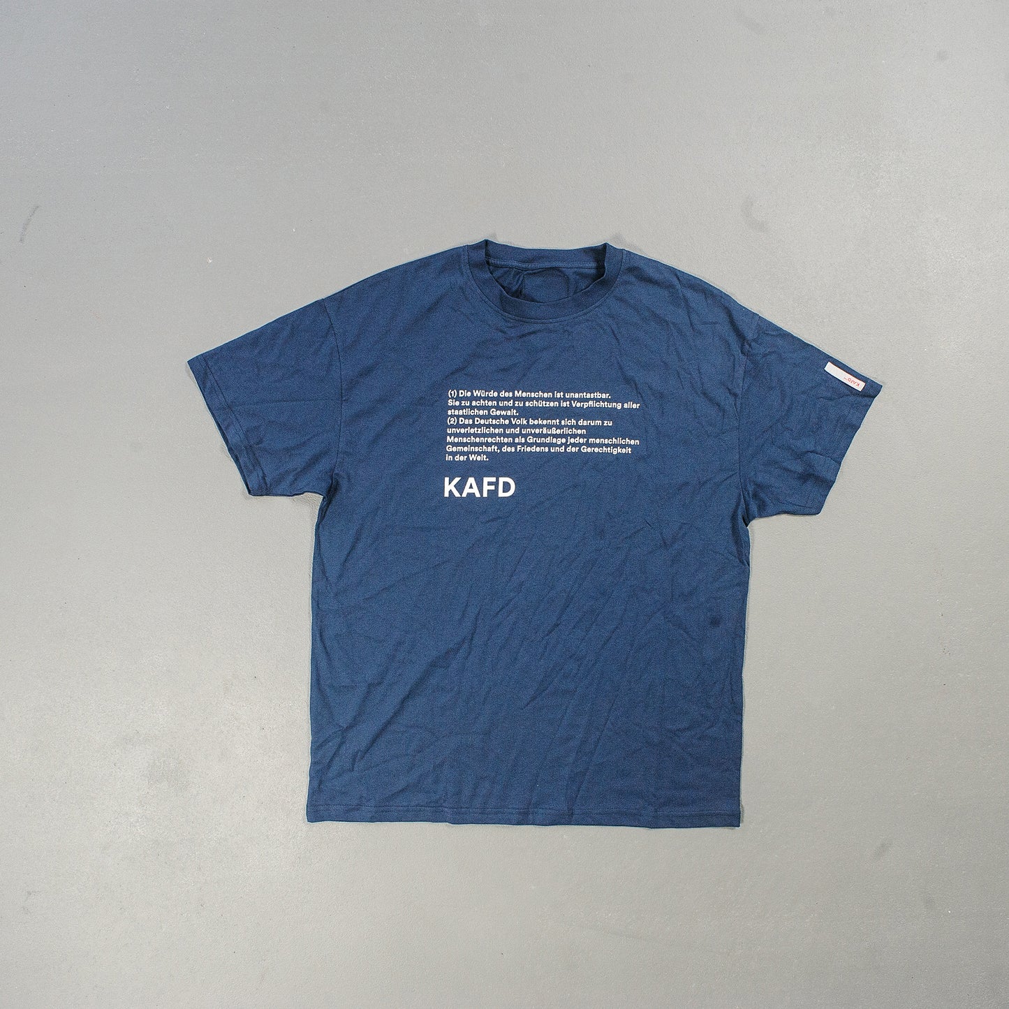 0008 T-Shirt 'Artikel 1 GG' (navy, print in off-white)