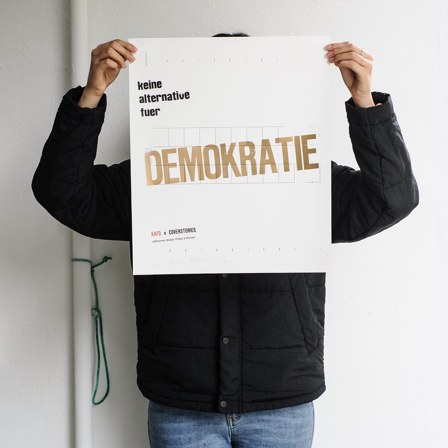 0012 Letterpress Print "Keine Alternative für Demokratie" by Philipp and Michael