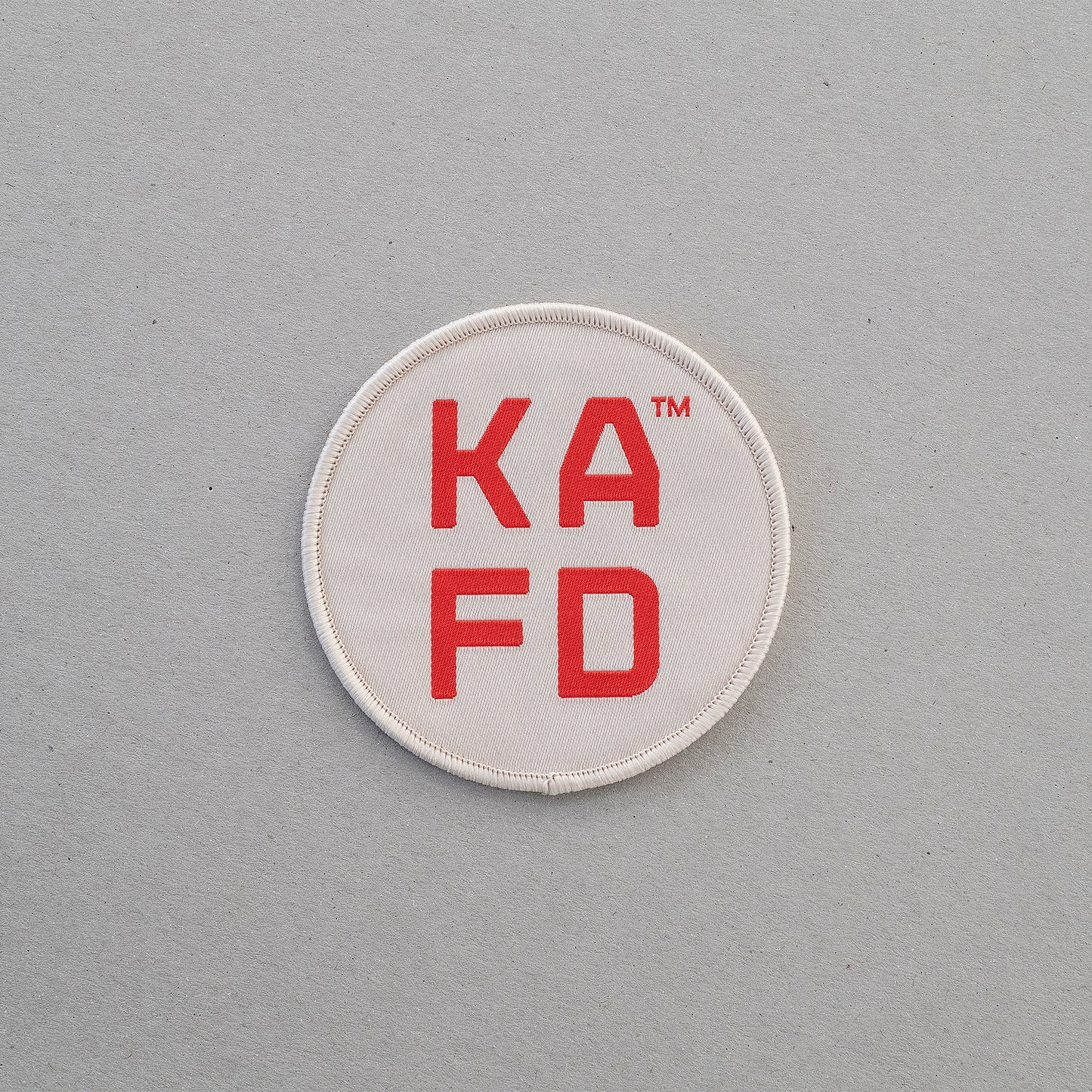 0029 Patch "Mono", off-white/red