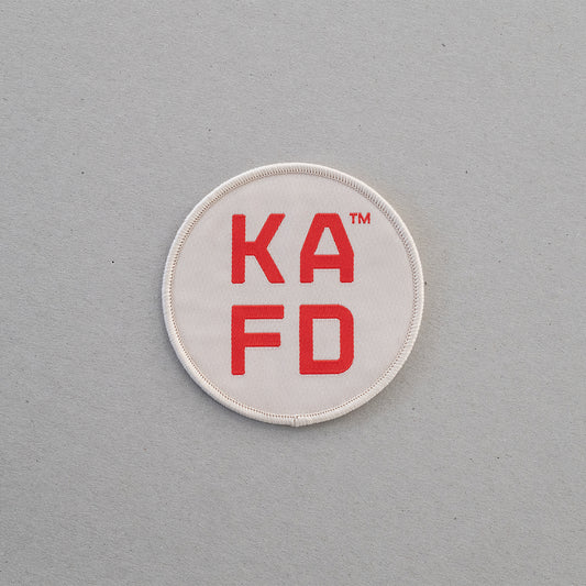 0029 Patch "Mono", off-white/red